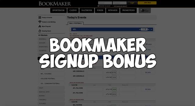 bookmaker sign up bonus